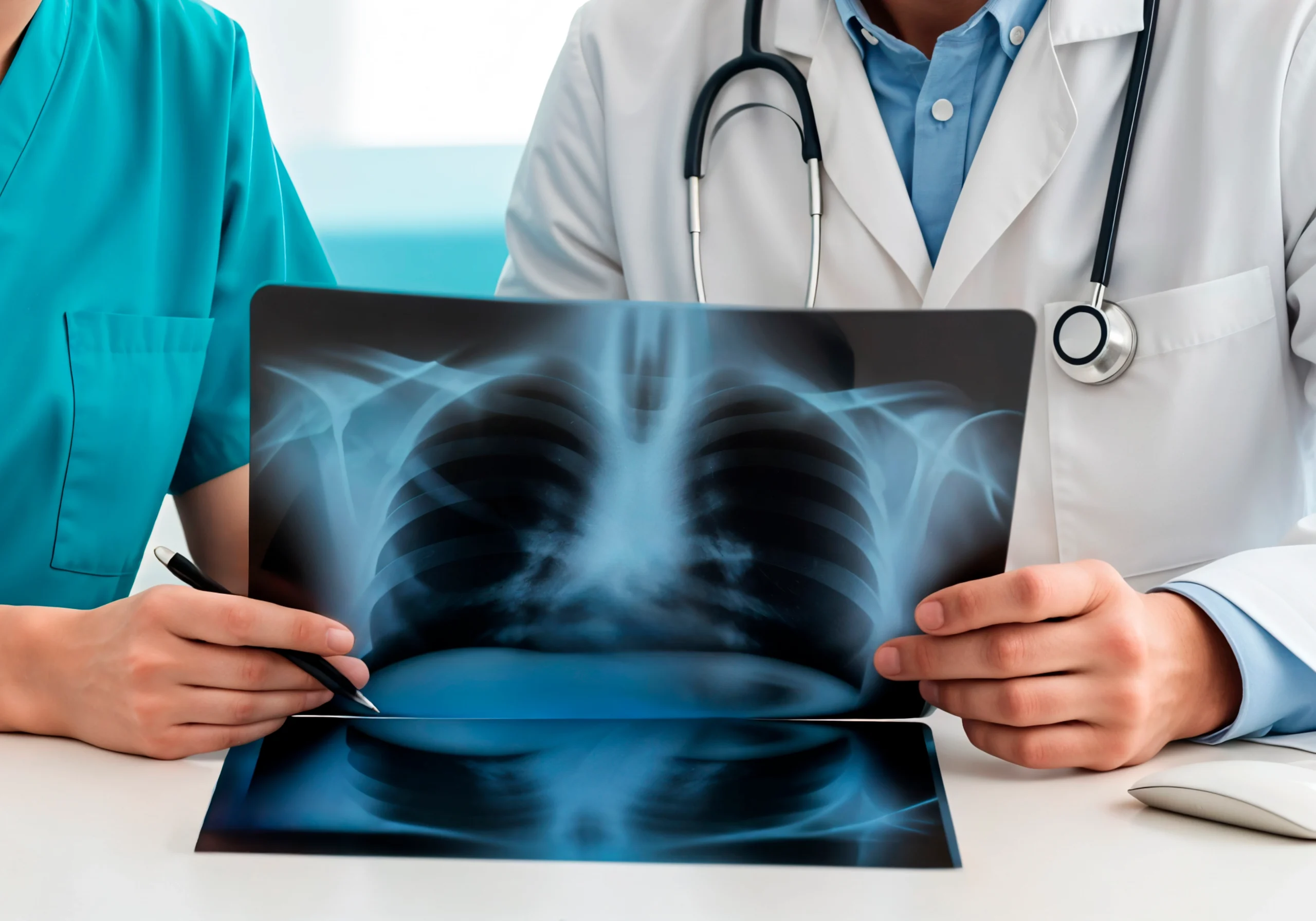 medical professionals examining x ray scaled