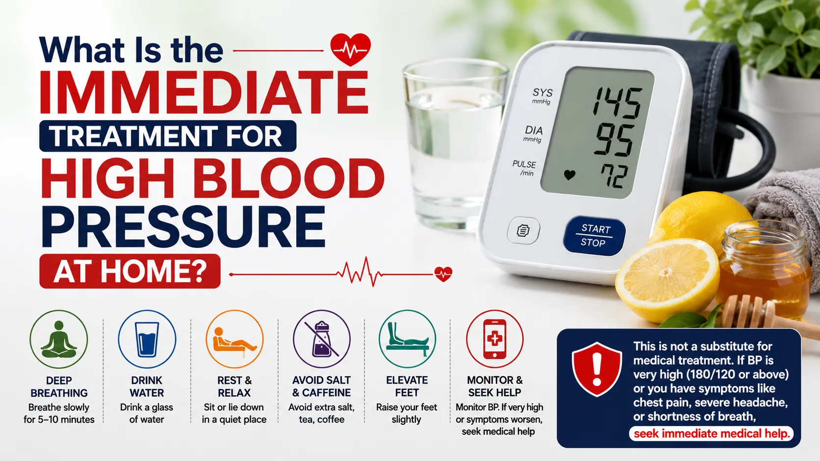 What Is the Immediate Treatment for High Blood Pressure at Home